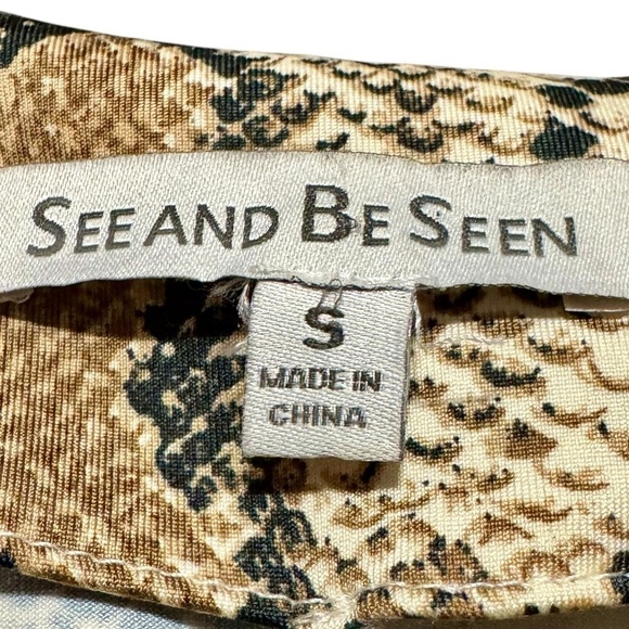 SEE AND BE SEEN Ruched Snake Reptile Print Surplice Neckline Bodycon Dress - Picture 7 of 8